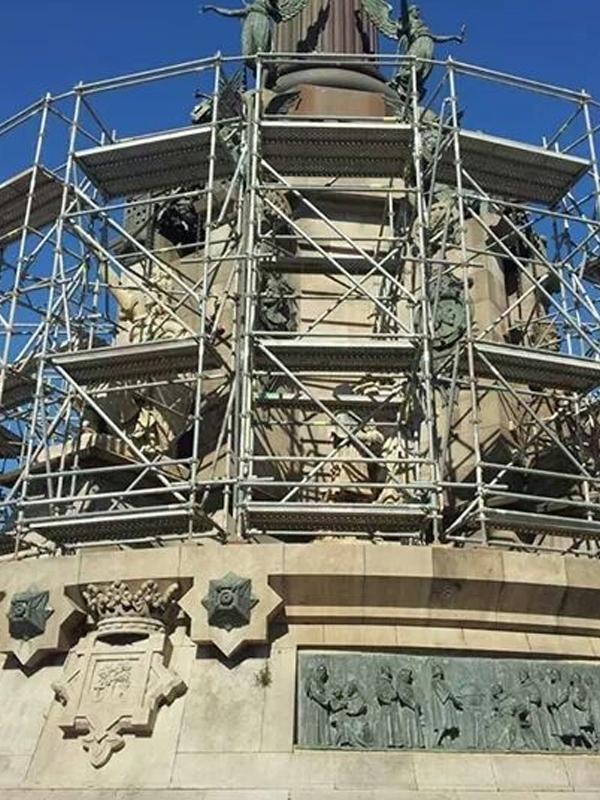 Rehabilitación del monumento de Colón. Barcelona.